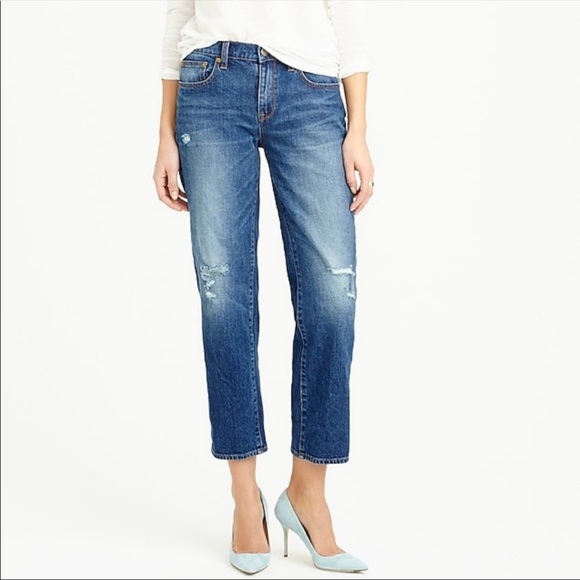 J. Crew Distressed Wide Leg Crop Jeans 26